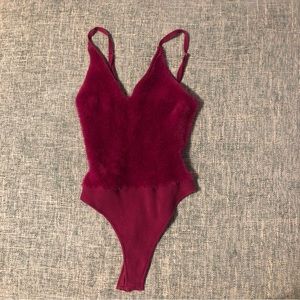 free people v neck soft knit bodysuit